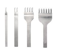 Ensemble de ciseaux à dents à 4 pointes, outil de poinçonnage pour le cuir DIY, ciseau à couture en acier à haute vitesse avec 1, 2, 4 et 6 dents, ciseau à trous pour le travail du (Lingzhan 6MM