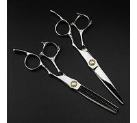 Ensemble de ciseaux de coiffure et ciseaux à effiler en acier 440C japonais de 15 cm avec sac de rangement - Outils de précision de qualité professionnelle(Set)