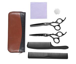 Ensemble de ciseaux de coupe de cheveux, ciseaux de toilettage professionnels pour animaux de compagnie avec peigne, ciseaux à éclaircir et à couper en acier inoxydable pour chiens