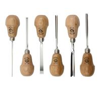 Ensemble de ciseaux de sculpteur - KIRSCHEN - 5696000 - Manche en chêne - Lot de 6 - Marron