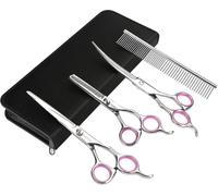 Ensemble De Ciseaux De Toilettage Og, Ciseaux À Effiler, Droits Et Courbes Avec Peigne