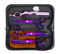 Ensemble de ciseaux professionnels de coupe de cheveux en acier inoxydable, ciseaux de coiffure multifonctionnels, ciseaux à effiler, ciseaux droits, outils cadeaux pour maman, papa, amis