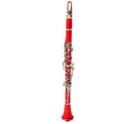 Ensemble de Clarinette, 17 Touches Clarinette Professionnelle Tube en Bakélite SIB avec Jeu de Boutons de Placage pour étudiant Groupe Scolaire Débutant (Red