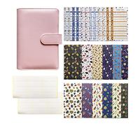 Ensemble de classeur budgétaire avec 12 feuilles et 24 autocollants, planificateur, carnet de notes pour homme et femme avec autocollants, étiquettes, enveloppes de monnaie, portefeuille et organiseur