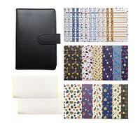 Ensemble de classeur budgétaire avec 12 feuilles et 24 autocollants, planificateur, carnet de notes pour homme et femme avec autocollants, étiquettes, enveloppes de monnaie, portefeuille et organiseur