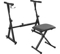 Ensemble de claviers Support de clavier Banc de clavier en forme de Z Acier Q195 Support de clavier réglable en longueur et en largeur 545-875x445-550x570-851mm Support de clavier Capacité de charge 1