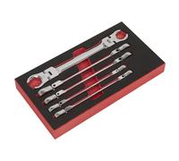 Sealey AK2652 Lot de 5 clés à écrou évasé à tête flexible