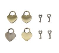 Ensemble de clés de cadenas en forme de cœur, serrure et clé décoratives en forme de cœur en métal pour journal intime, boîte à bijoux, bagages, alliage de Zinc de qualité (Tapez 2)