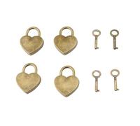 Ensemble de clés de cadenas en forme de cœur, serrure et clé décoratives en forme de cœur en métal pour journal intime, boîte à bijoux, bagages, alliage de Zinc de qualité (Tapez 1)