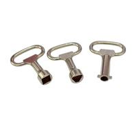 Ensemble de clés de compteur 3 pièces avec triangle carré et têtes de cosse, poignée en alliage de zinc pour compteur de boîte de compteur, clé à points de service, outil d'accès utilitaire, triangle