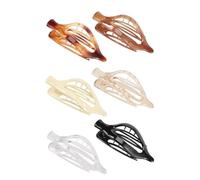 Ensemble De Clips À Cheveux Plats - Clips D'alligator De Design Français Vintage, 6 Barret Mâchoire Ovale | Strong Hold Side Slide Cair, Duckbill Barrette Accessoires Pour Femmes Et Filles,