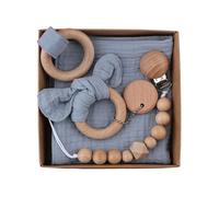 Ensemble De Clips De Sucette En Coton Pour Bébé,1 Ensemble,Chaîne,Bavoir,Anneau De Dentition,Serviette De Salive,Oreille De Lapin,Anneau En Bois,Bracelet De Dentition - Type Cp14