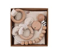 Ensemble De Clips De Sucette En Coton Pour Bébé,1 Ensemble,Chaîne,Bavoir,Anneau De Dentition,Serviette De Salive,Oreille De Lapin,Anneau En Bois,Bracelet De Dentition - Type Cp10