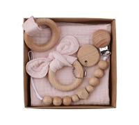 Ensemble De Clips De Sucette En Coton Pour Bébé,1 Ensemble,Chaîne,Bavoir,Anneau De Dentition,Serviette De Salive,Oreille De Lapin,Anneau En Bois,Bracelet De Dentition - Type Cp13