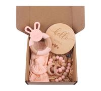 Ensemble De Clips De Sucette En Coton Pour Bébé,1 Ensemble,Chaîne,Bavoir,Anneau De Dentition,Serviette De Salive,Oreille De Lapin,Anneau En Bois,Bracelet De Dentition - Type Dp21