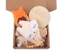Ensemble De Clips De Sucette En Coton Pour Bébé,1 Ensemble,Chaîne,Bavoir,Anneau De Dentition,Serviette De Salive,Oreille De Lapin,Anneau En Bois,Bracelet De Dentition - Type Hh-Bg