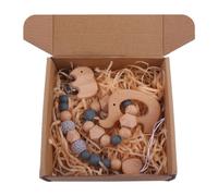 Ensemble De Clips De Sucette En Coton Pour Bébé,1 Ensemble,Chaîne,Bavoir,Anneau De Dentition,Serviette De Salive,Oreille De Lapin,Anneau En Bois,Bracelet De Dentition - Type Ep25