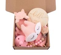 Ensemble De Clips De Sucette En Coton Pour Bébé,1 Ensemble,Chaîne,Bavoir,Anneau De Dentition,Serviette De Salive,Oreille De Lapin,Anneau En Bois,Bracelet De Dentition - Type Hh-Pk