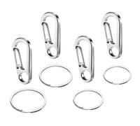 Ensemble De Clips Pour Étiquettes Pour Animaux De Compagnie - Boucles Rapides En Acier Inoxydable, 4 Pièces, Crochets Pour Étiquettes De Collier, Attaches Sécurisées, Organisateur | Voyage Marche Rand