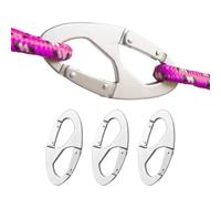 Ensemble de clips pour mousqueton - d'aluminium 67X31Mm 12G | Anneau porte-clés avec double crochet à clip durable | Multipurpose Outdoor Hiking Fishing Camping Loop Carabiners 4Pc