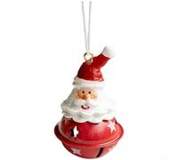 Ensemble de cloches de Noël avec figurines Père Noël, bonhomme de neige, élan, à suspendre au sapin, fabriquées à partir de fer pour une décoration de vacances durable (personne âgée)