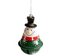 Ensemble de cloches de Noël pour décoration de sapin avec Père Noël, bonhomme de neige, élan, fabriqué en fer pour une utilisation à long terme (bonhomme de neige)