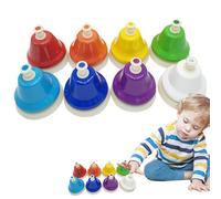 Ensemble De clochesÀ Main Pour - Instrument De Musique Coloré À 8 Tons, Jouet Éducatif De Rythme | clochesDe Bureau D'apprentissage De La Petite Enfance Pour La Formation Musicale, Aide Péda