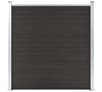 vidaXL Ensemble de panneau de clôture WPC 446x(105-186) cm Noir