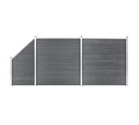 Ensemble de clôture WPC - VIDAXL - 446 x 186 cm - Gris - Durable - Facile à assembler