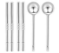 Ensemble de clous d'oreilles à boule en argent sterling 99,9 % en argent sterling S999 hypoallergénique pour dormir ou porter au quotidien, pour les oreilles sensibles