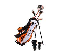 Ensemble de Clubs de Golf Junior pour gaucher de 3 à 5 Ans (Hauteur 91 à 100 cm), gaucher Uniquement, l'ensemble Comprend : Driver (38,1 cm), Bois Hybride (22 pièces), Fer #7, Putter, Sac de Support