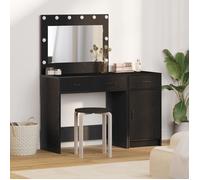 Ensemble de coiffeuse 2 pièces avec LED en bois noir