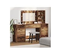 Ensemble de coiffeuse 3 pièces avec LED en bois ancien en bois d ingénierie