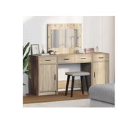 Table de Toilette avec tiroir 3 pcs Bois d'ingénierie Coiffeuse moderne vidaXL v