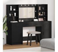 Ensemble de coiffeuse 3 pièces en bois d ingénierie noir