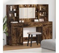 Ensemble de Coiffeuse 3 Pièces en Chêne Fumé en Bois d Ingénierie