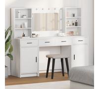 Ensemble de coiffeuse 3 pièces vidaXL en bois d'ingénierie blanc