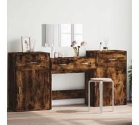 ensemble de coiffeuse 4 pièces chêne fumé bois composite