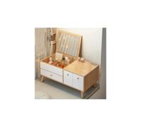 Ensemble de coiffeuse avec éclairage LED et miroir pliable 1 tiroir Finition bois Blanc Bureau de maquillage élégant pour chambre à coucher Parfait pour les cosmétiques et les essentiels de beauté.