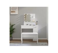 Ensemble de table de maquillage LED 2 pc Bois d'ingénierie Vanité Table vidaXL v