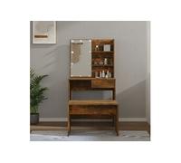 Ensemble de coiffeuse avec LED Chêne fumé Bois d'ingénierie3114112