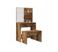 vidaXL Ensemble de coiffeuse avec LED, vieux bois, bois d'ingénierie 3329183