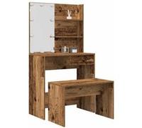 vidaXL Ensemble de coiffeuse avec LED, vieux bois, bois d'ingénierie 3329183