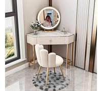 Ensemble de coiffeuse avec miroir, tabouret à 5 tiroirs - Table de maquillage d'angle pour chambre à coucher, coiffeuse élégante