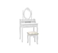 Ensemble de coiffeuse avec tabouret Blanc 75x69x140cm Paulownia289314