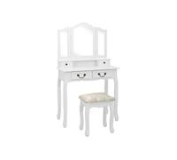 Paulownia Ensemble de Coiffeuse avec Tabouret 80x69x141cm Maquillage vidaXL