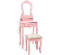 Paulownia Ensemble de Coiffeuse avec Tabouret 50x59x136 cm Maquillage vidaXL