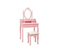 Ensemble de coiffeuse avec tabouret Rose 75x69x140 cm Paulownia