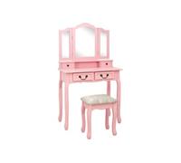 Paulownia Ensemble de Coiffeuse avec Tabouret 80x69x141cm Maquillage vidaXL