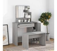 vidaXL Ensemble de coiffeuse Gris béton 86,5 x 35 x 136 cm
